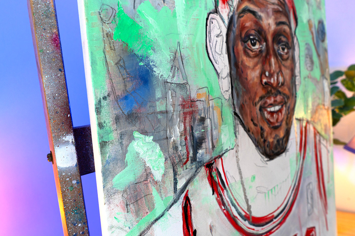 Dennis Rodman ORIGINAL Oil Painting